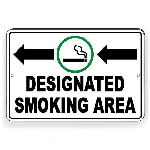 Designated Smoking Area Arrows Left Sign / Decal  Spp005 / Magnetic Sign