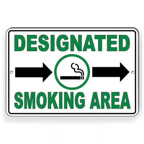 Designated Smoking Area Arrows Right Sign / Decal  Spp008 / Magnetic Sign