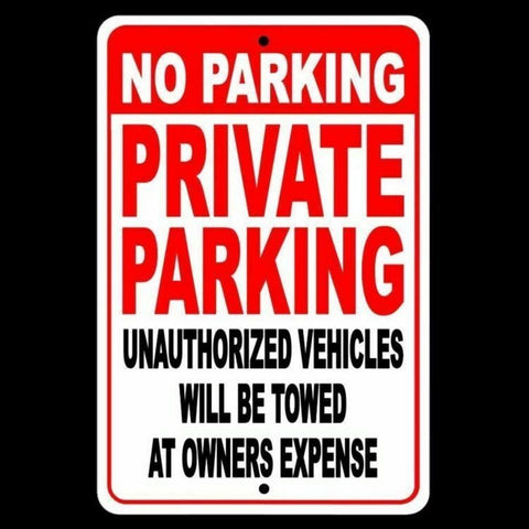 No Parking Private Parking Other Vehicles Towed At Owners Expense Sign / Decal  Snp009 / Magnetic Sign