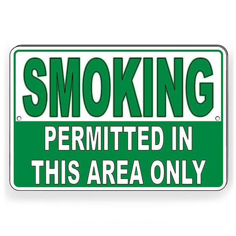 Smoking Permitted In This Area Only Sign / Decal  Vaping Ssp013 / Magnetic Sign