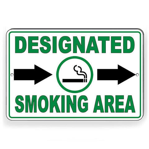 Designated Smoking Area Arrows Right Sign / Decal  Spp009 / Magnetic Sign