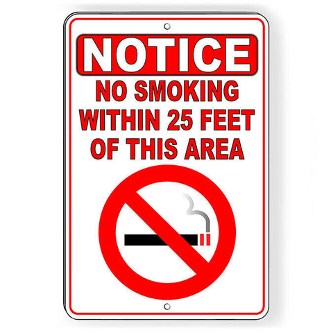 No Smoking Within 25' Of This Area Sign / Decal  Vaping Sns011 / Magnetic Sign
