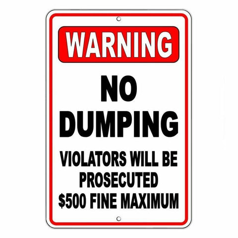 No Dumping Violators Will Be Prosecuted 500 Fine Sign / Decal  Warning Snd002 / Magnetic Sign
