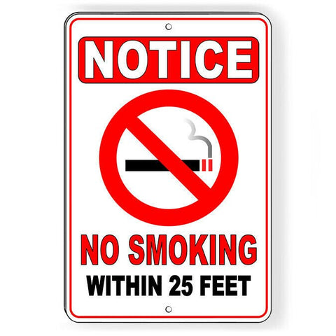 No Smoking Within 25' Sign / Decal   /  No Smoking In Area / Vaping / Warning Sns007 / Magnetic Sign