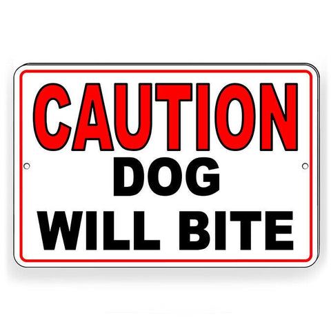 Caution Dog Will Bite Sign / Decal  Security Warning Sbd004 / Magnetic Sign