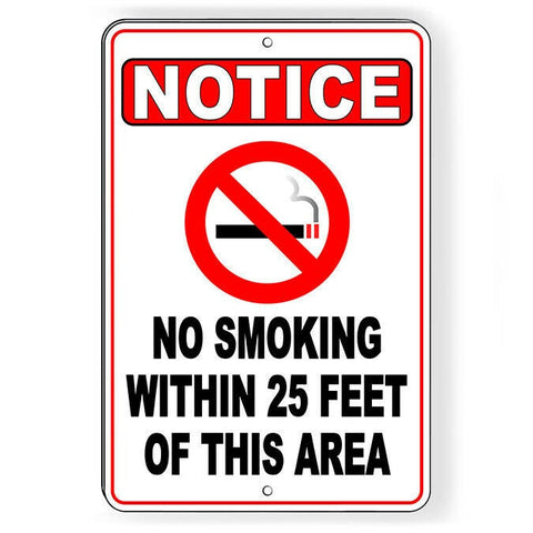 No Smoking Within 25' Of This Area Sign / Decal  Vaping Sns021 / Magnetic Sign