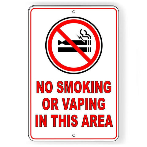 No Smoking Or Vaping In This Area Sign / Decal  Warning Sns017 / Magnetic Sign