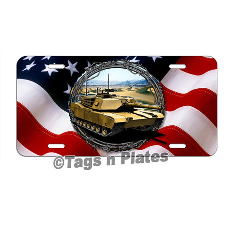 American Flag Desert Storm Patriot Veteran License Plate Tag Or Decal Tank Lm048