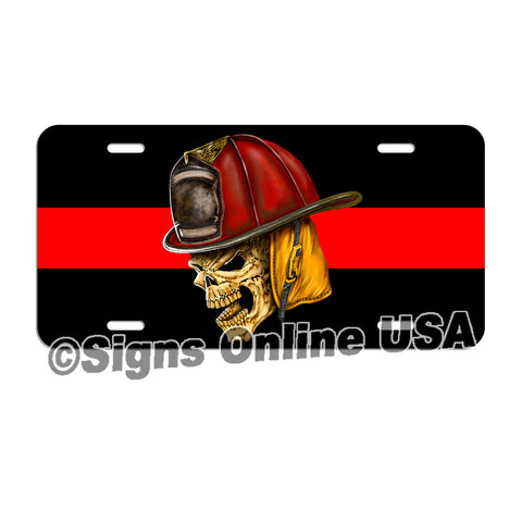 Fire Fighter / Fire Department / Red Line / Volunteer Fire Department / License Plate / Tag / Decal Volunteer Fireman Lf053
