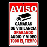 Spanish Warning Protected Video Surveillance Sign / Decal  Security Camera SH002