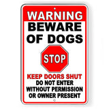 Sign Or Decal Beware Of Dog Will Bite Security Attack Guard Warning Protected