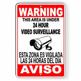 Spanish Aviso Warning 24 Hour Video Surveillance Camera  Metal Sign S04