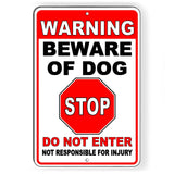 Sign Or Decal Beware Of Dog Will Bite Security Attack Guard Warning Protected
