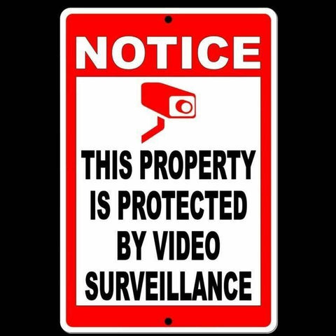 Notice This Property Is Protected By Video Surveillance Sign / Decal  Camera