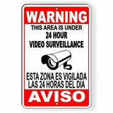 CCTV Warning Security Audio Video Surveillance Camera Sign English/Spanish