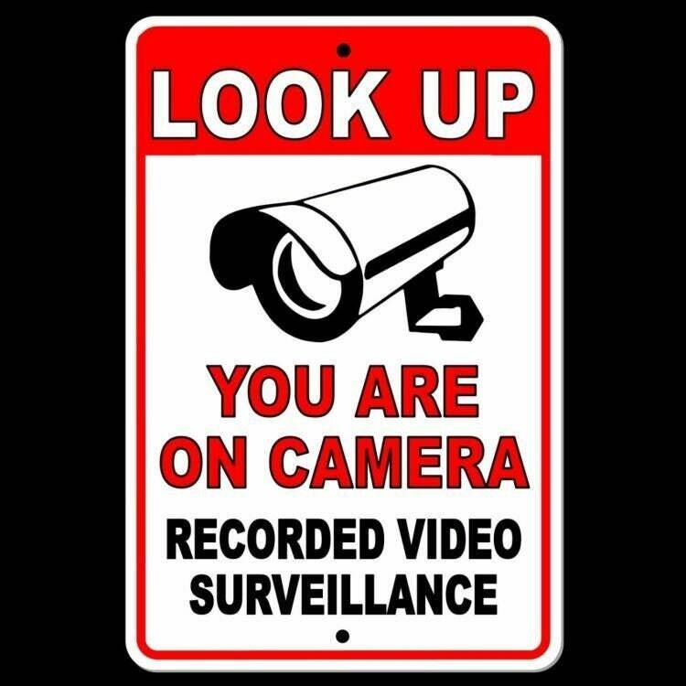 Look Up You Are On Camera Recorded Video Surveillance Sign / Decal Sec ...