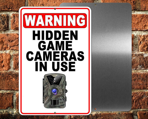 Warning Game Camera In Use Recorded Video Surveillance Metal Sign 6 SIZES trail
