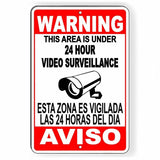 CCTV Warning Security Audio Video Surveillance Camera Sign English/Spanish SS004