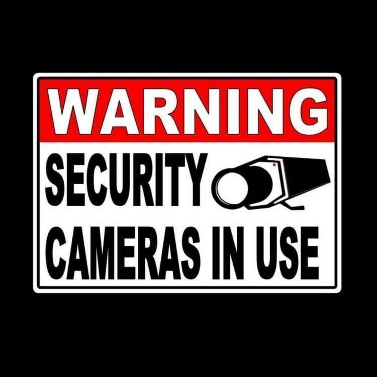 Warning security cameras in use video surveillance sign Sign / Decal m ...