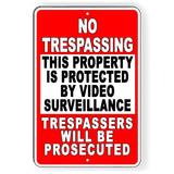 Property Protected By Video Surveillance Warning Security Camera  5 SIZES S060