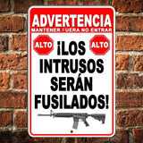 Spanish Aviso Warning 24 Hour Video Surveillance Camera Metal Sign