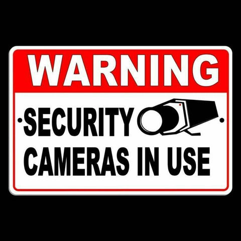Warning security cameras in use Metal Sign/ Magnetic Sign / Decal  surveillance