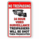 No trespassing video surveillance trespassers shot Sign / Decal   /  s070 /