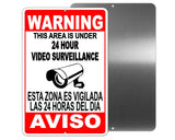 CCTV Warning Security Audio Video Surveillance Camera Sign English/Spanish SS004