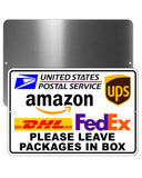 Please Leave Packages In Box  Metal Sign / Decal   /  Warehouse Ms061 / Magnetic Sign