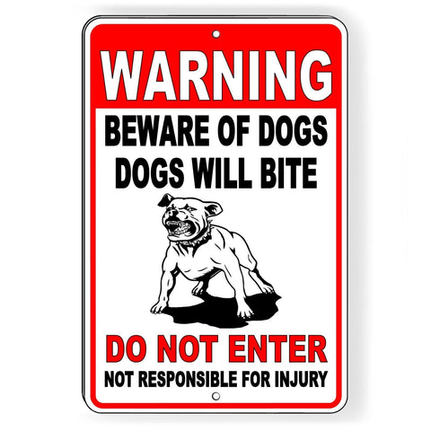 Warning This Property Is Protected By An Attack Dog Do Not Enter Not Responsible For Injury Sign / Magnetic Sign / Decal  Bd027