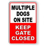 Multiple Dogs On Site Keep Gate Closed Do Not Enter Sign / Decal  Security Warning Sbd021 / Magnetic Sign