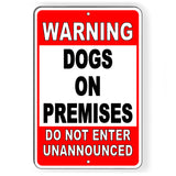 Warning Dogs On Premises Do Not Enter Unannounced Metal Sign/ Magnetic Sign / Decal  Security Beware Of Dog Bite Sbd023
