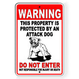 Warning Property Protected By Attack Dog Do Not Enter Not Responsible For Injury Or Death Sign / Magnetic Sign / Decal  Sbd020