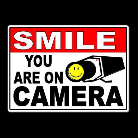 Smile You Are On Camera Sign / Decal   /  Video Surveillance Security Ms005 S25 / Magnetic Sign