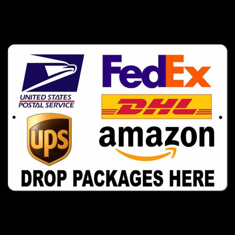 Delivery Instructions Drop Package Here Sign / Decal   /  Usps Fedex Amazon Ups Ms022 / Magnetic Sign