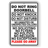 Do Not Ring Doorbell Do Not Knock Do Not Disturb No Soliciting Go Away  Sign / Decal   /  Si159 / Magnetic Sign