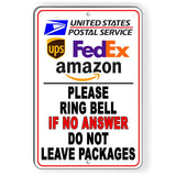 Ring Bell No Answer Do Not Leave Packages Delivery Instructions Sign / Decal  Si174 / Magnetic Sign