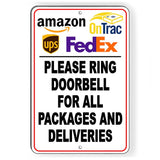 Ontrac Ring Doorbell For Packages And Deliveries Sign/ Magnetic Sign / Decal   /  Si175 Delivery Instructions