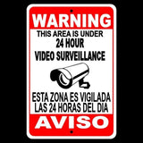 Spanish English Warning Protected By Video Surveillance Sign / Decal  Security Ss04 / Magnetic Sign