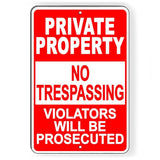 Private Property No Trespassing Violators Will Be Prosecuted Sign / Decal  Warning Stay Out Do Not Enter Spp013 / Magnetic Sign