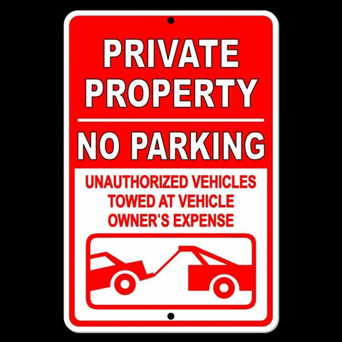 Private Property No Parking Violators Towed At Owners Expense Sign / Decal   /  Spp007 / Magnetic Sign