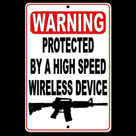 Warning Protected By A Wireless Device Sign / Decal   /  Security Ssg017 / Magnetic Sign