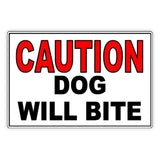 Caution Dog Will Bite Sign / Decal  Security Beware Attack Warning Sbd004 / Magnetic Sign