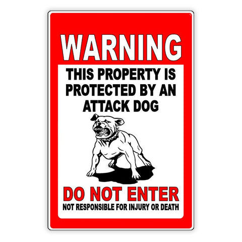 Beware Of Dog Property Protected By Attack Dog Do Not Enter Sign / Magnetic Sign / Decal  Security Beware Warning Caution Bd020