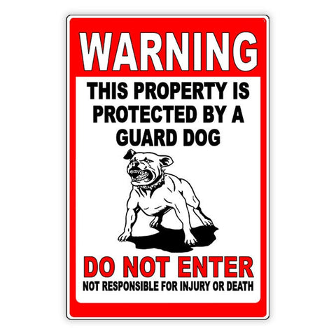 Beware Of Dog Property Protected By Attack Dog Do Not Enter Sign / Magnetic Sign / Decal  Security Beware Warning Caution Bd024