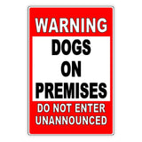 Dogs On Premises Do Not Enter Unannounced Beware Of Dog Sign / Magnetic Sign / Decal  Security Attack Warning Caution Bd023
