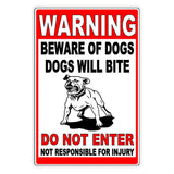 Beware Of Dogs Dogs Will Bite Do Not Enter Sign / Decal  Security Beware Attack Warning Caution Sign Sbd027 / Magnetic Sign