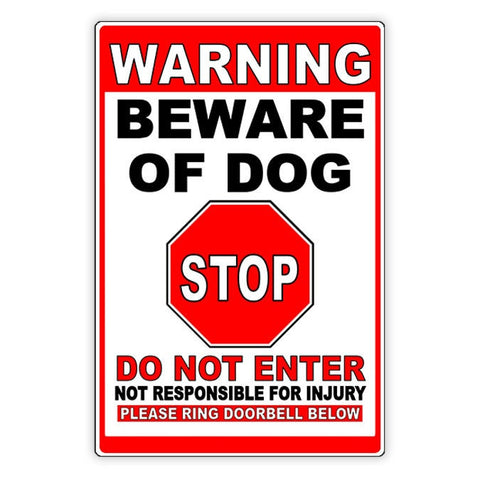 Beware Of Dog Do Not Enter Please Ring Doorbell Sign / Decal  Security Beware Attack Warning Caution Sign Sbd038 / Magnetic Sign