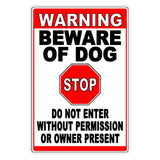 Beware Of Dog Stop Do Not Enter Without Permission Sign / Magnetic Sign / Decal  Security Beware Attack Warning Caution Sign Bd61