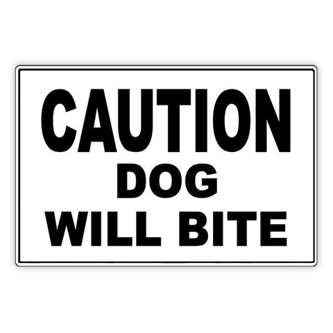 Caution Dog Will Bite Sign / Decal  Security Beware Attack Warning Sign Sbd002 / Magnetic Sign